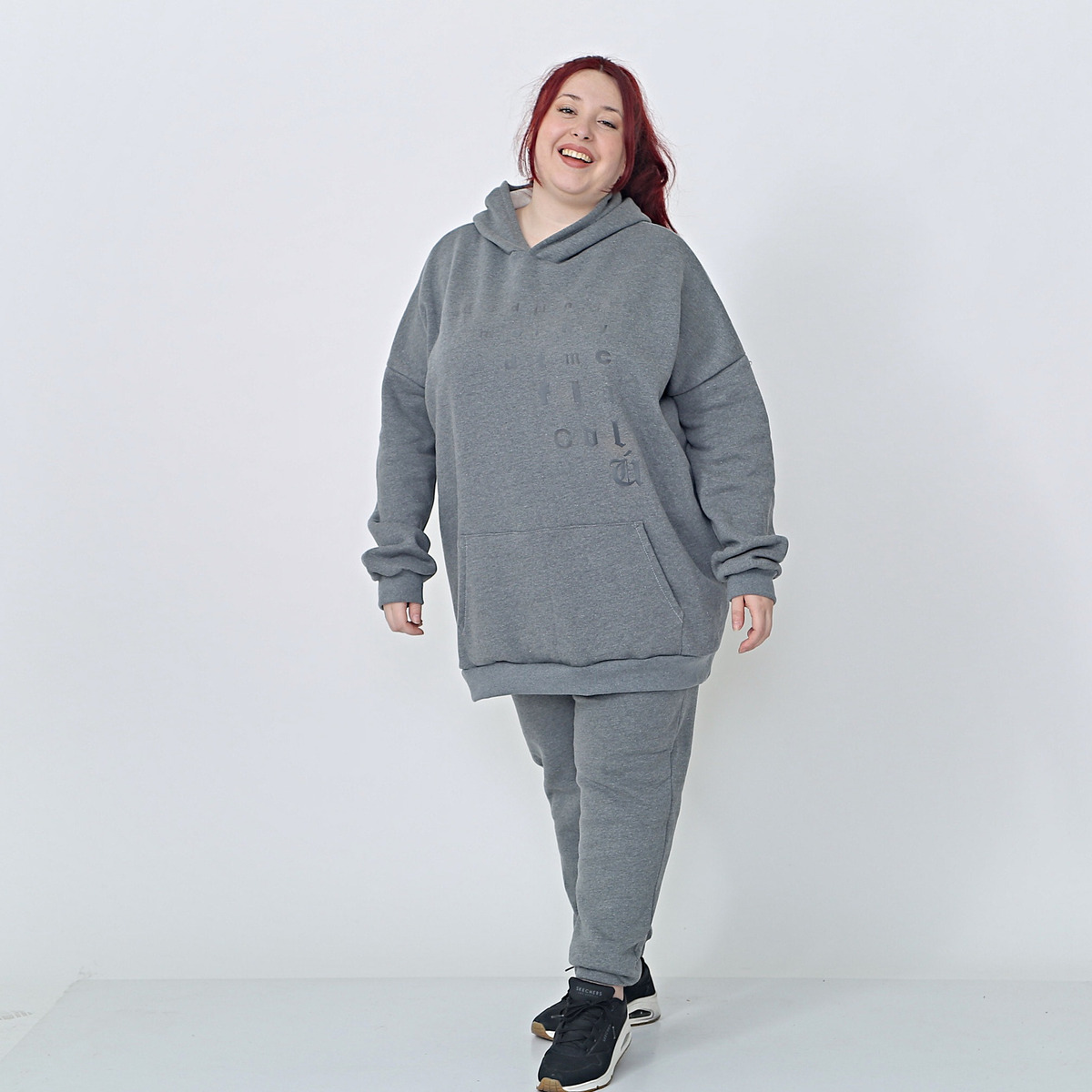Buzo Amplio Hoodie De Dama Deportivo Oversize Talles Grandes - Imagen 4