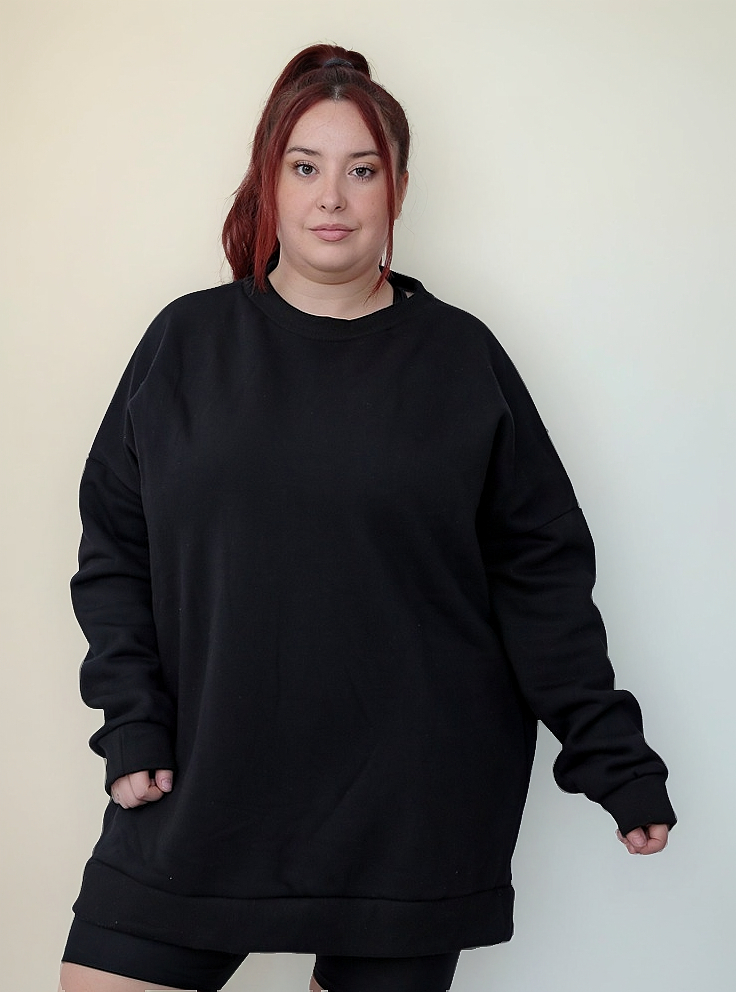 Buzo Deportivo De Frisa Oversize Escot Redondo Talles Grande