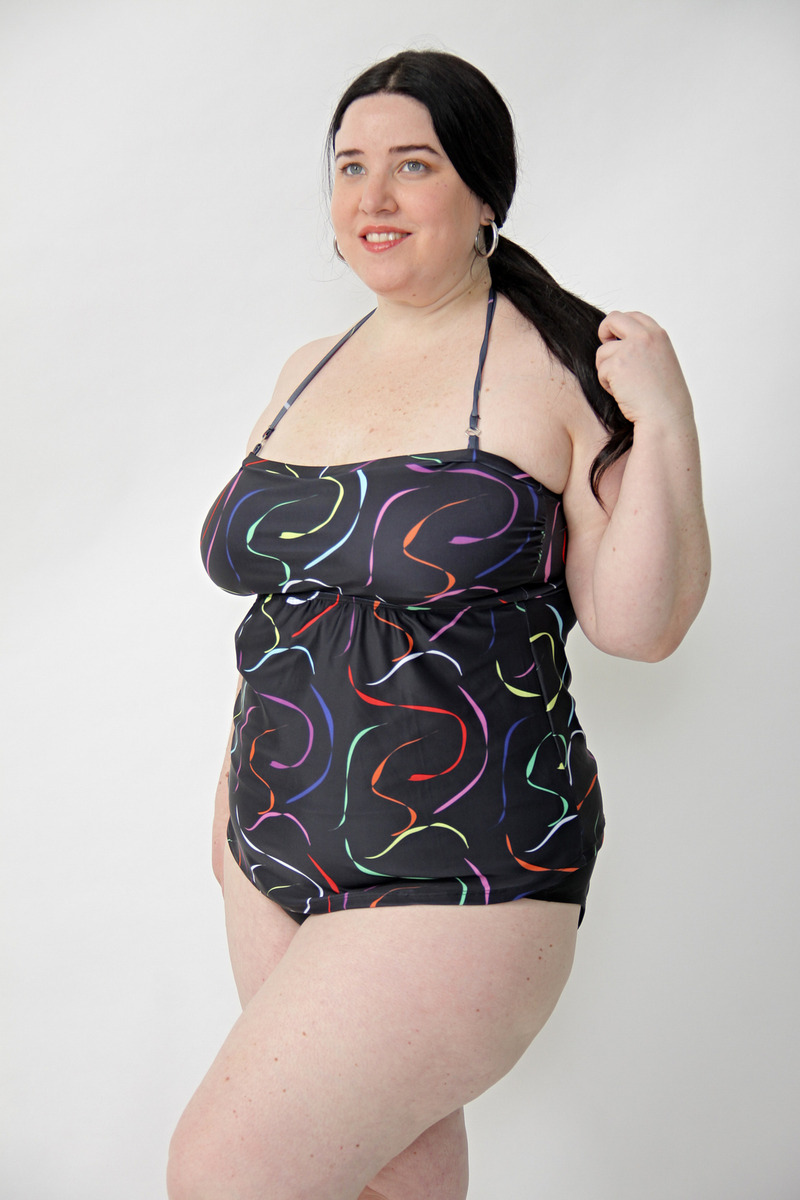 Tankini Strapless Estampada Bretel Desmontable (solo Remera) - Imagen 2