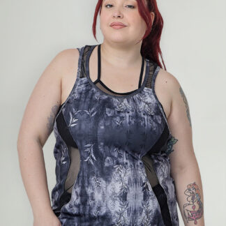 Musculosa De Dama Deportiva Estampada Recortes Transparencia