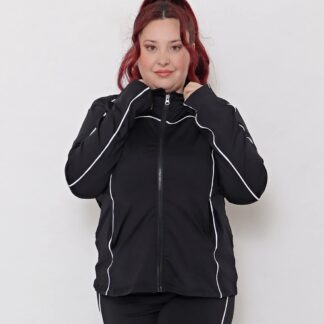 Campera Deportiva Mujer Microfibra Con Vivos Talles Grandes