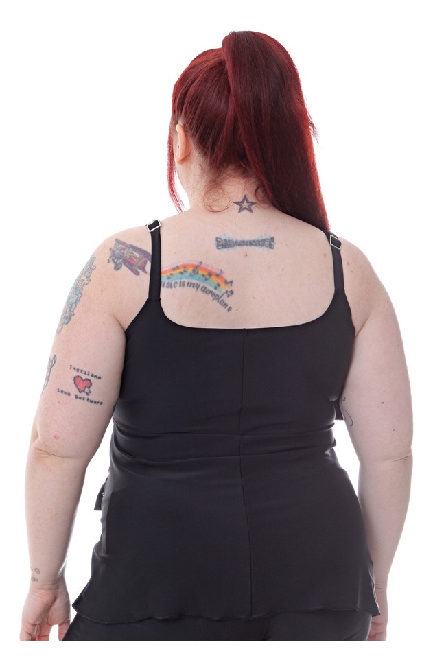 Tankini C/ Volados Amplia Talles Grandes (solo Remera) - Imagen 2