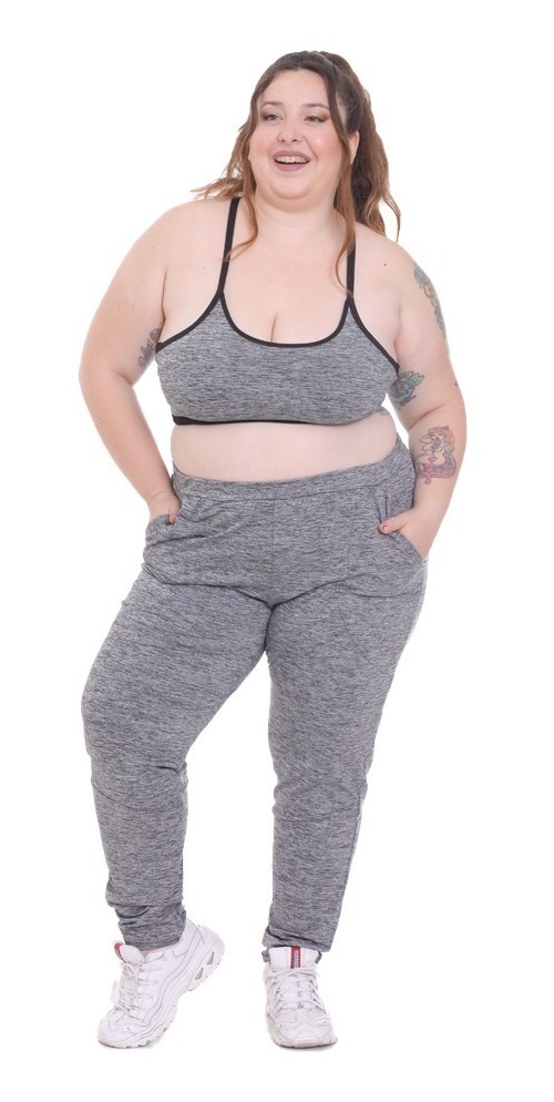 Pantalon Jogger Tiro Medio Con Bolsillo Talles Grandes - Imagen 2
