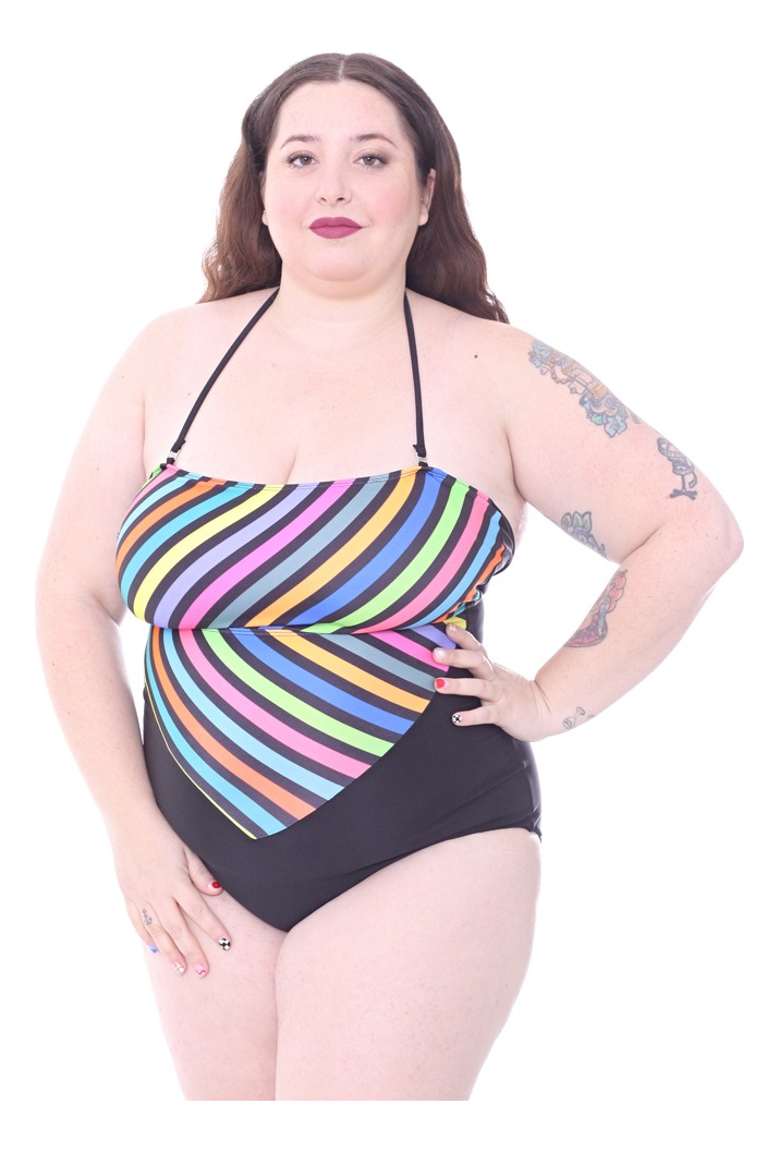 Entera Strapless Estampada Bretel Desmontable Talles Grandes - Imagen 2