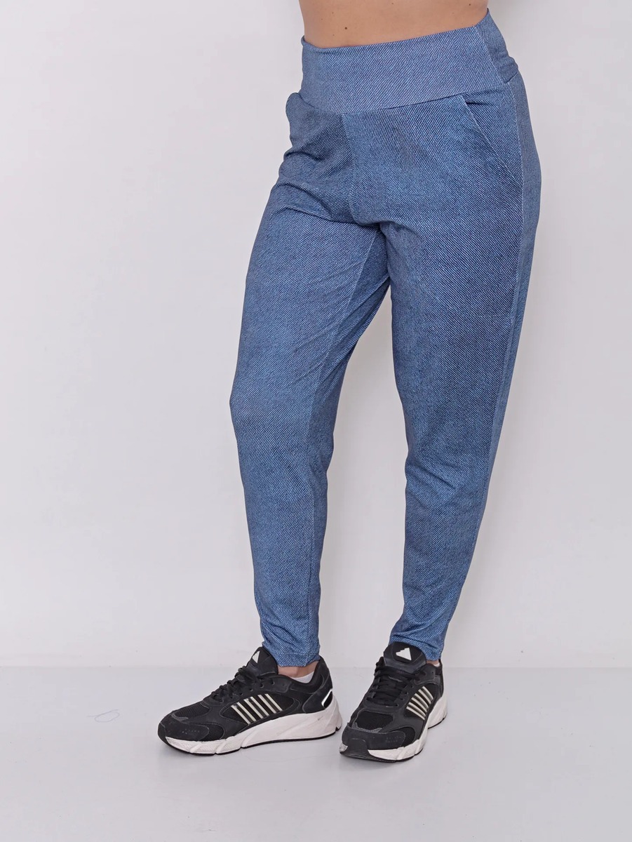 Babucha Mujer Pantalón Deportivo Estampa Jean Talles Grandes - Imagen 2