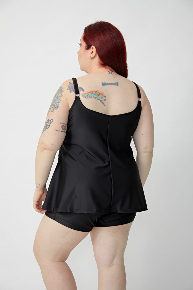 Tankini Suelta Corpiño Interno Lateral Fantasía (solo Remera) - Imagen 4