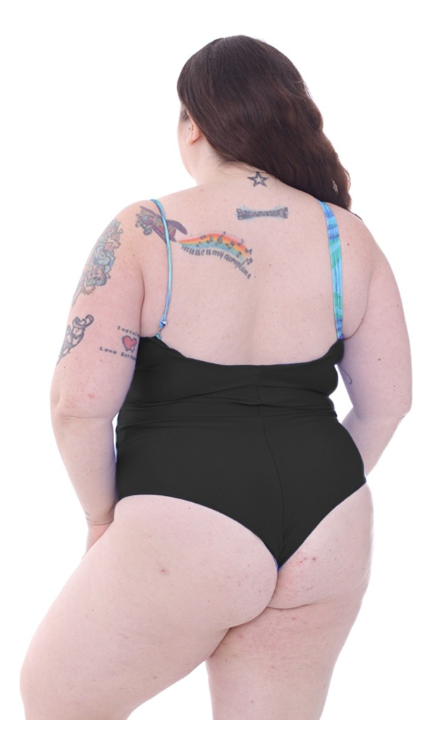 Entera Hombro Descubierto Recortes Modeladora Talles Grandes - Imagen 17