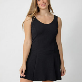 Vestido Corto Elastizado Plato Tela Textura Talles Grandes