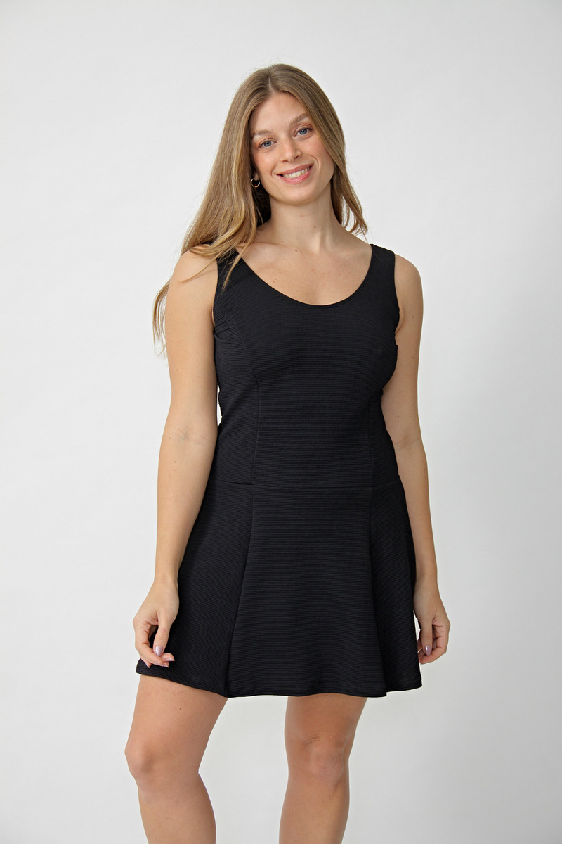Vestido Corto Elastizado Plato Tela Textura Talles Grandes