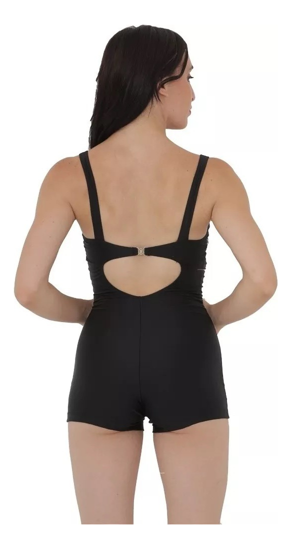 Malla Entera Deportiva Anticloro con Piernita Short Incorporado y Broche en Espalda - Imagen 4