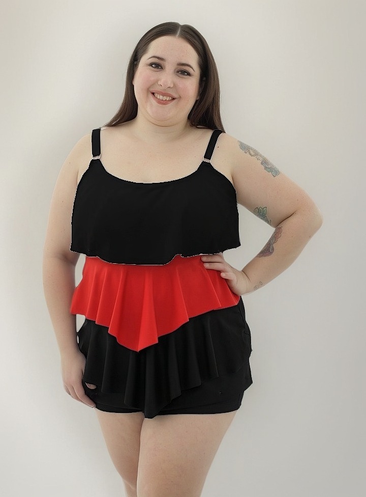 Tankini C/ Volados Amplia Talles Grandes (solo Remera) - Imagen 7