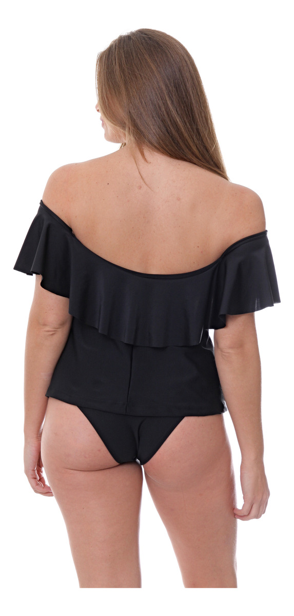 Tankini Strapless Off Shoulder Volado Calado (solo Remera) - Imagen 6