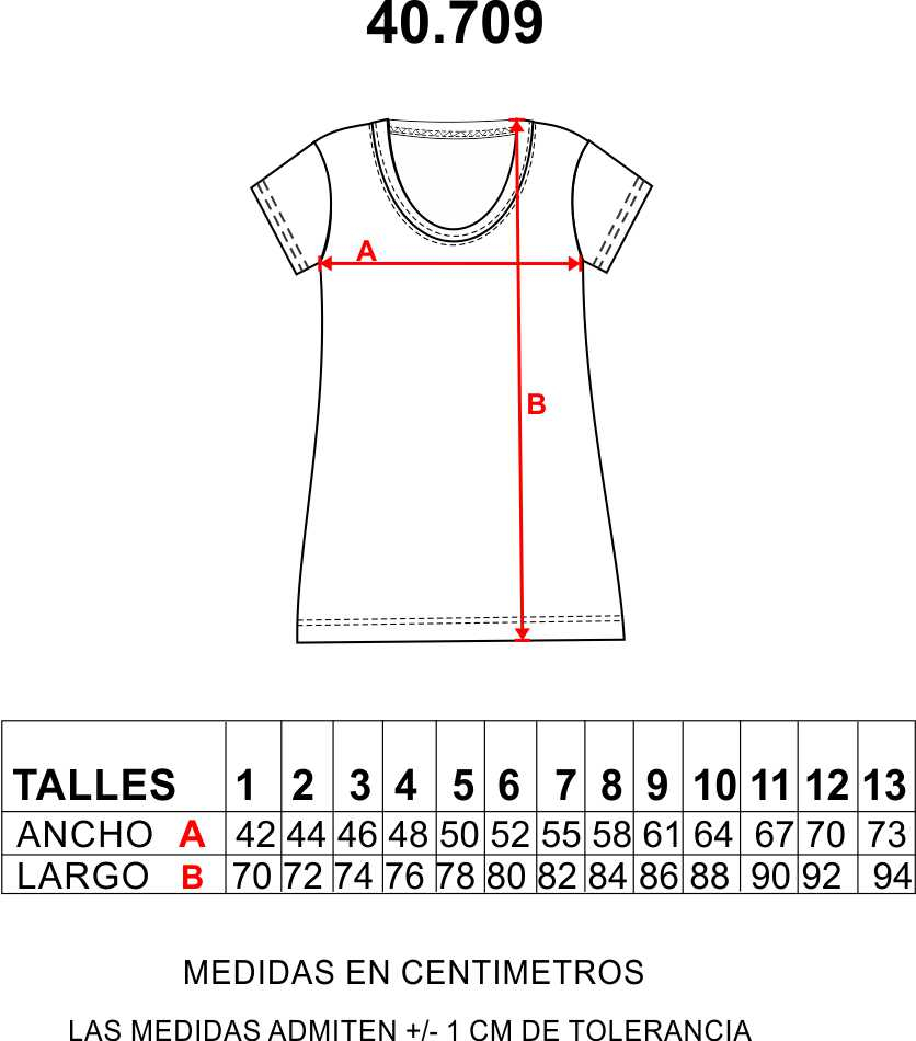 Remera Manga Corta De Dama Cuello Redondo Básica Larga - Imagen 4