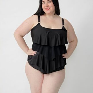 Tankini Con Volados Amplia Talles Grandes (solo Remera)