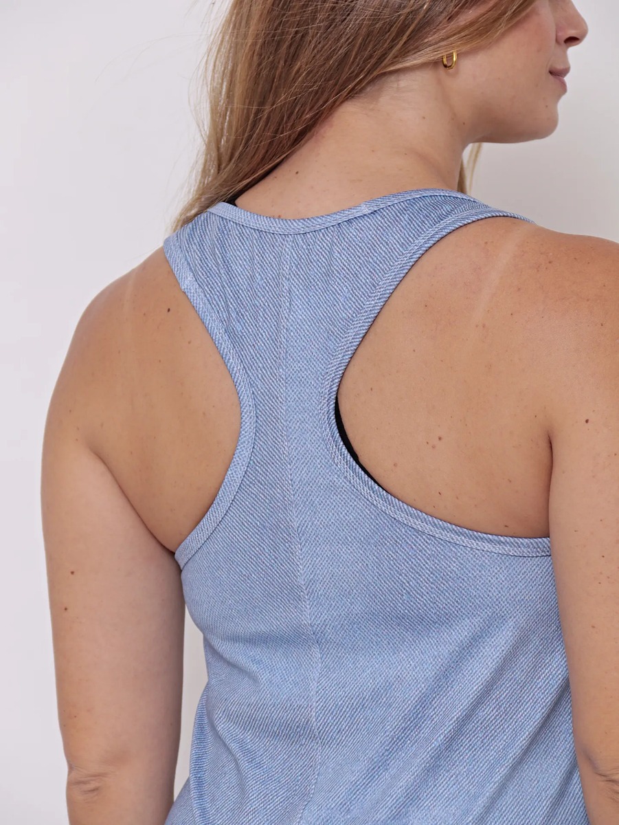 Musculosa Deportiva Mujer Larga Estampa Denim Talles Grandes - Imagen 4
