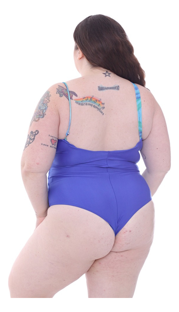 Entera Hombro Descubierto Recortes Modeladora Talles Grandes - Imagen 9