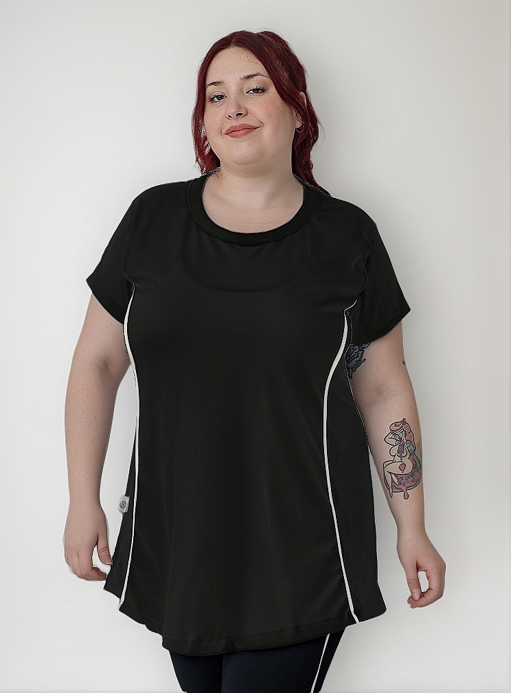 Remera Deportiva Mujer Manga Corta Tela Dry Fit Con Vivos - Imagen 8