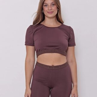 Crop Top Remera Deportiva Mujer Con Elástico Talles Grandes