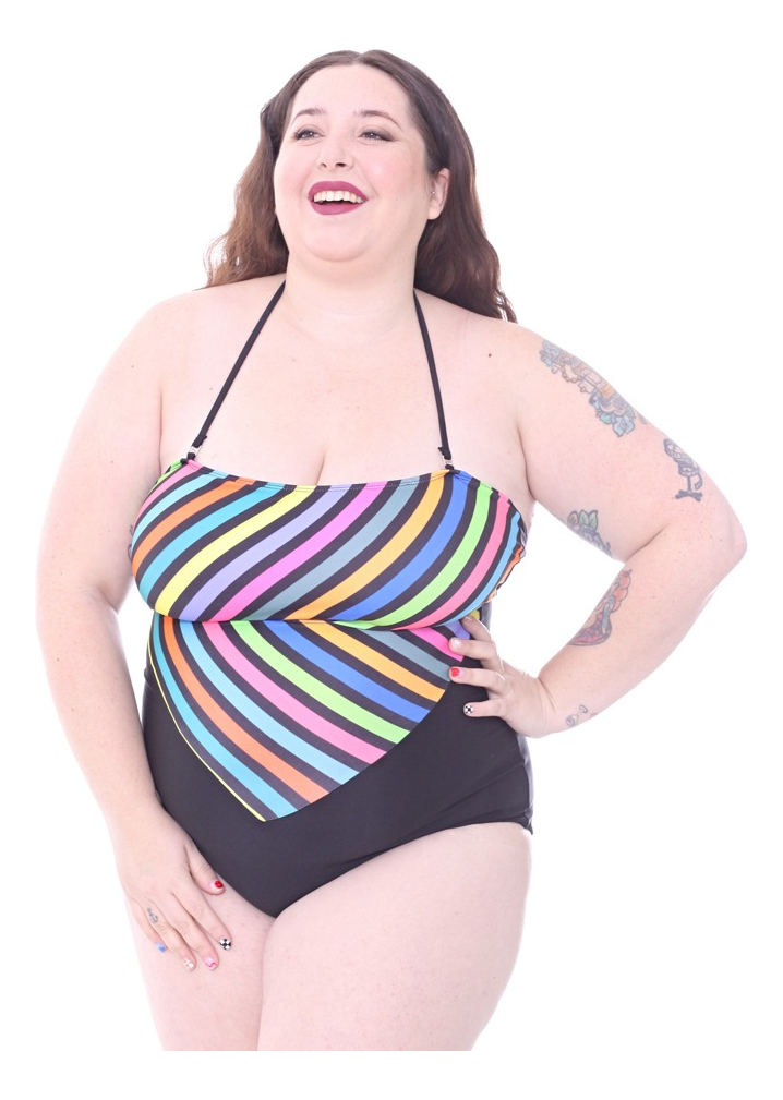 Entera Strapless Estampada Bretel Desmontable Talles Grandes - Imagen 3