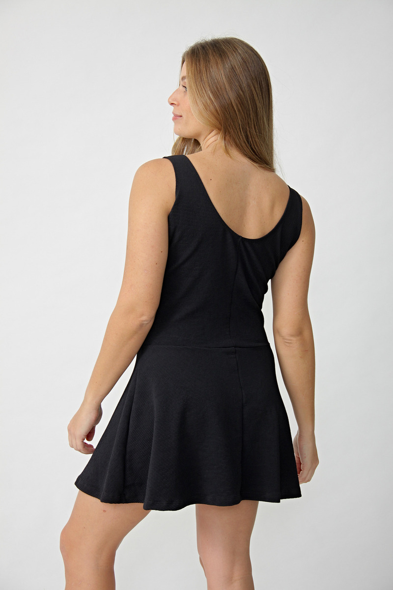 Vestido Corto Elastizado Plato Tela Textura Talles Grandes - Imagen 3