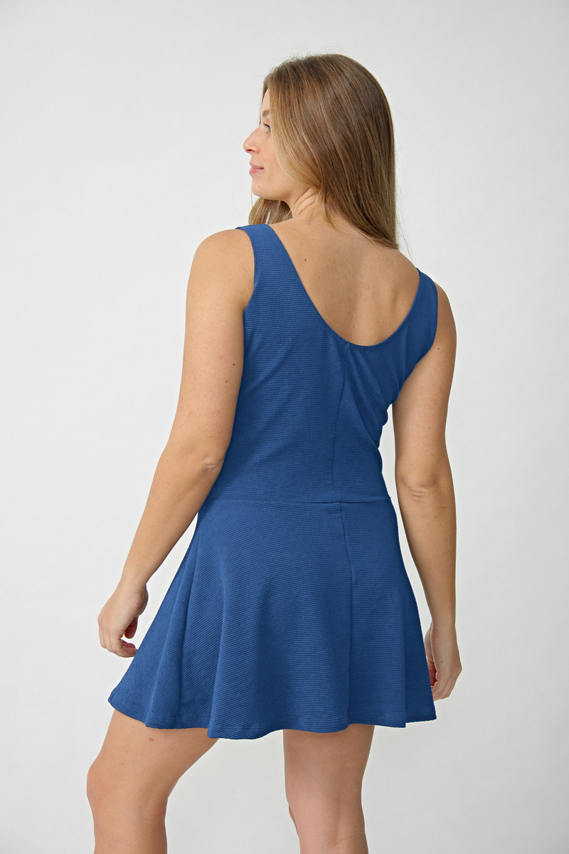 Vestido Corto Elastizado Plato Tela Textura Talles Grandes - Imagen 7