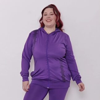 Campera Deportiva De Mujer Larga Con Capucha Talles Grandes