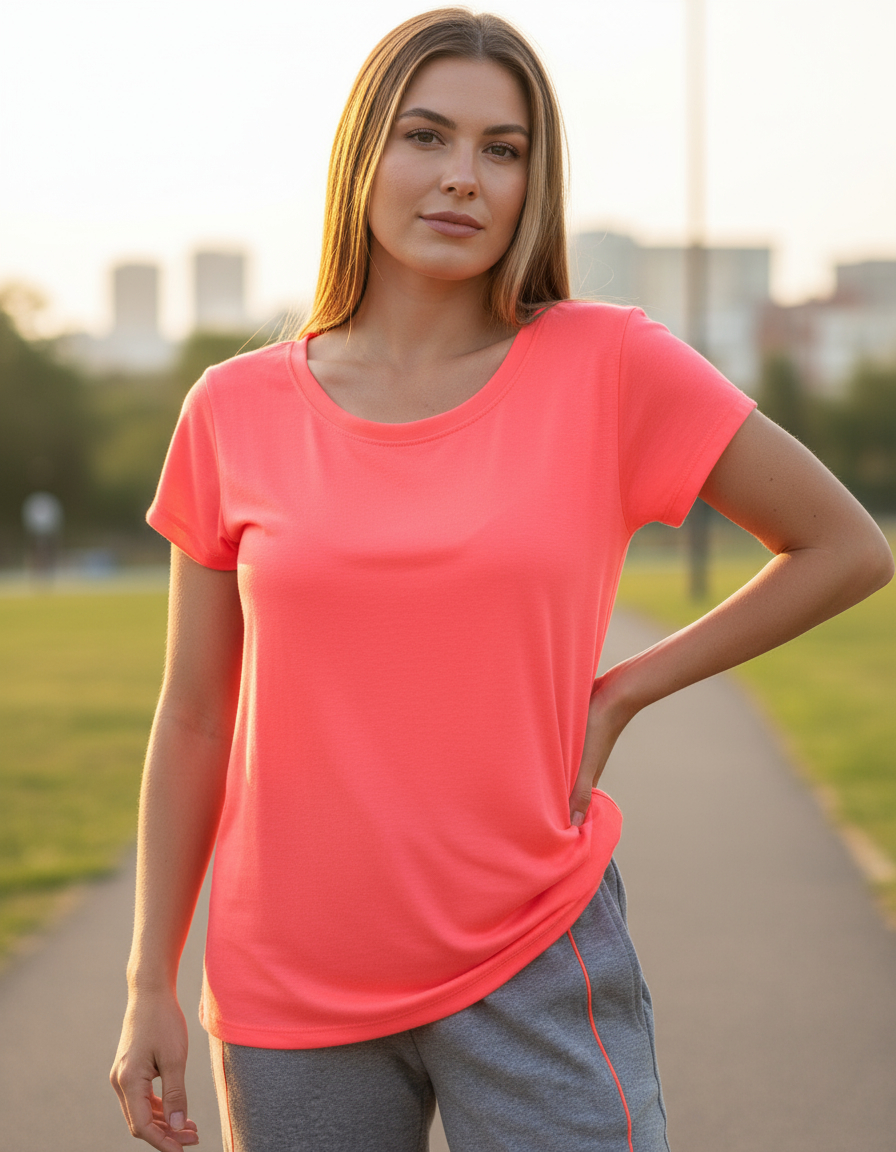Remera Manga Corta De Dama Cuello Redondo Básica Larga - Imagen 12