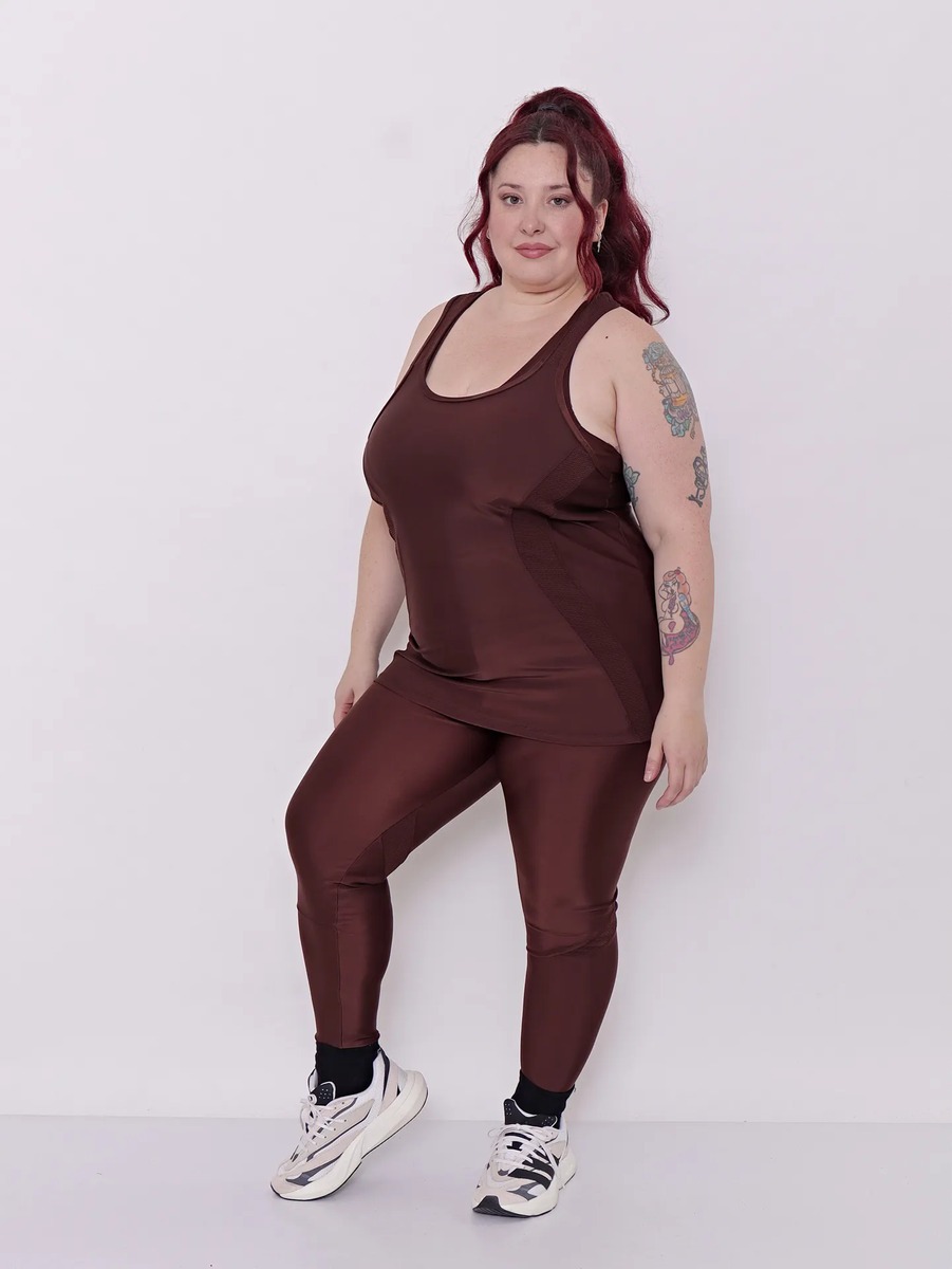 Musculosa Deportiva Mujer Larga Lycra Premium Talles Grandes - Imagen 4