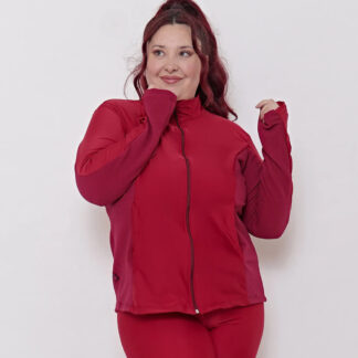 Campera Deportiva Mujer Combinada Textura Talles Grandes
