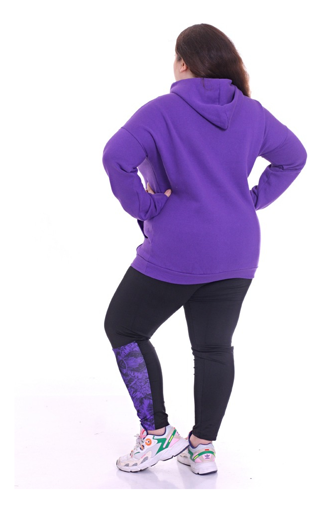 Buzo Hoddie Con Capucha Y Bolsillo Conguro Talle Grande - Imagen 2