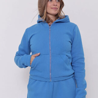 Campera De Frisa Corta C/ Bolsillos Y Capucha Talles Grandes