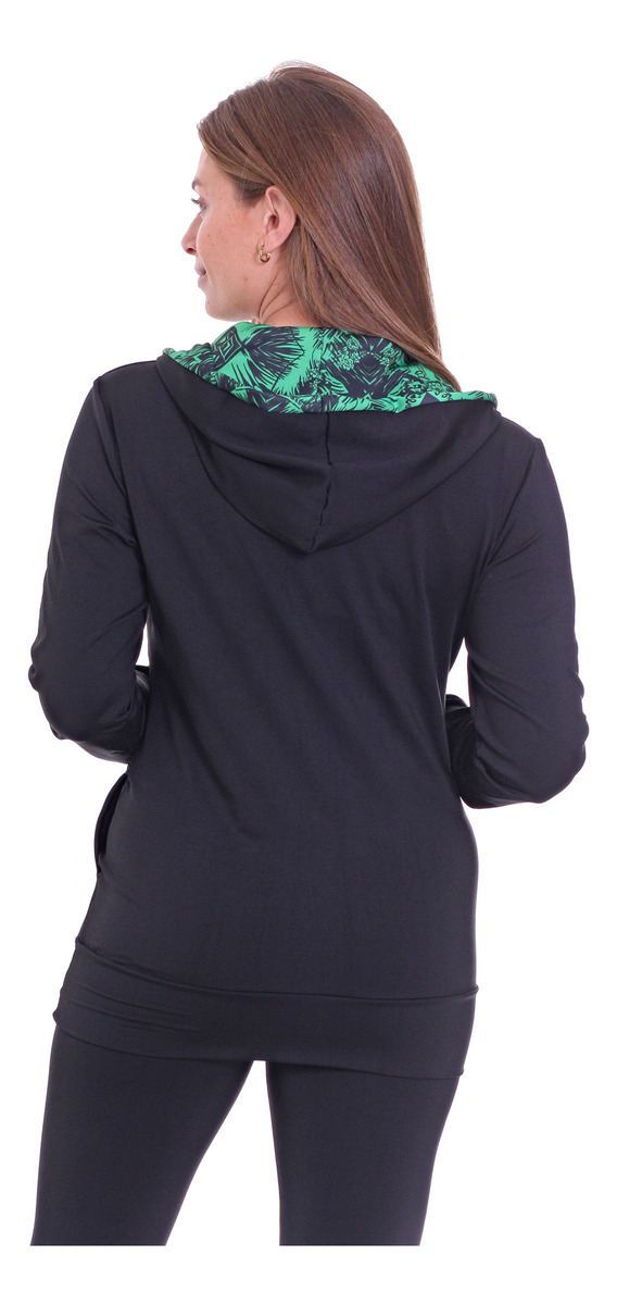 Campera Deportiva De Mujer Larga Con Capucha Talles Grandes - Imagen 12
