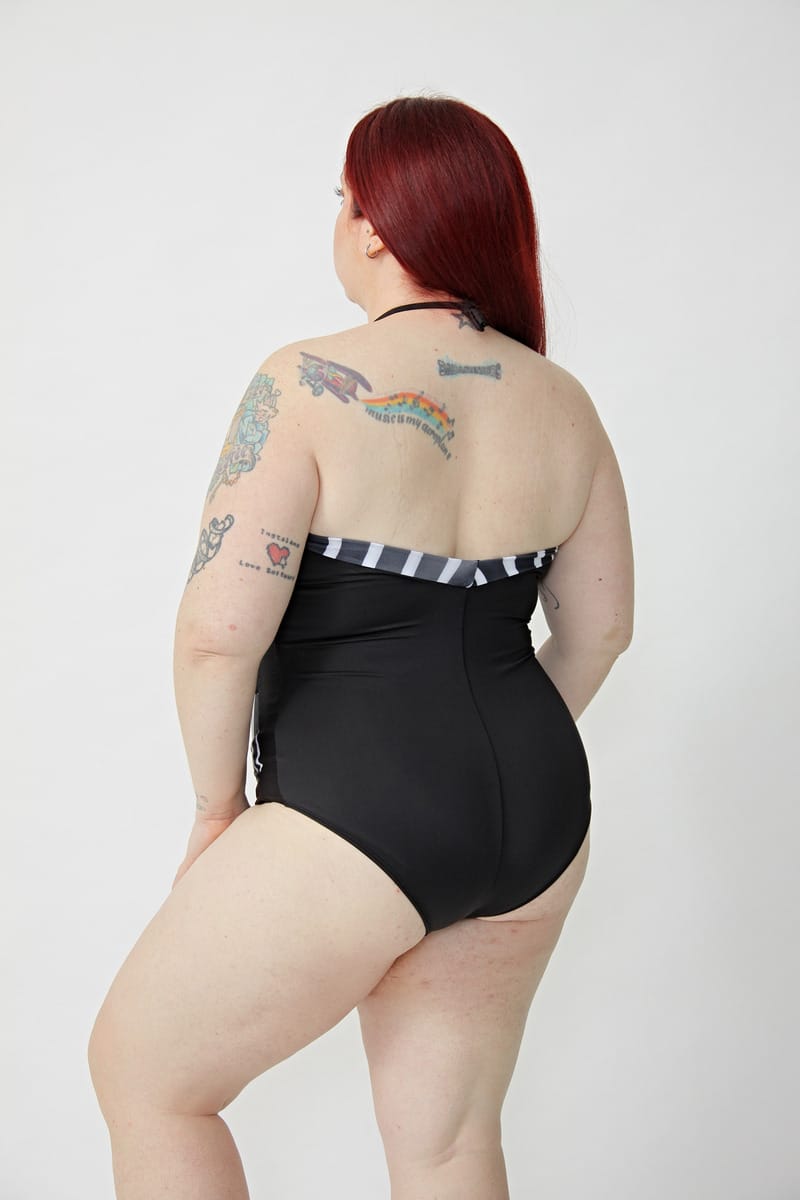 Entera Strapless Lunares Rayas Bretel Desmon Talles Grandes - Imagen 4
