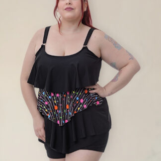Tankini C/ Volados Amplia Talles Grandes (solo Remera)