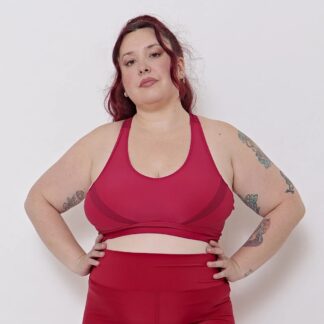 Top Deportivo Mujer Combinado Lycra Textura Talles Grandes