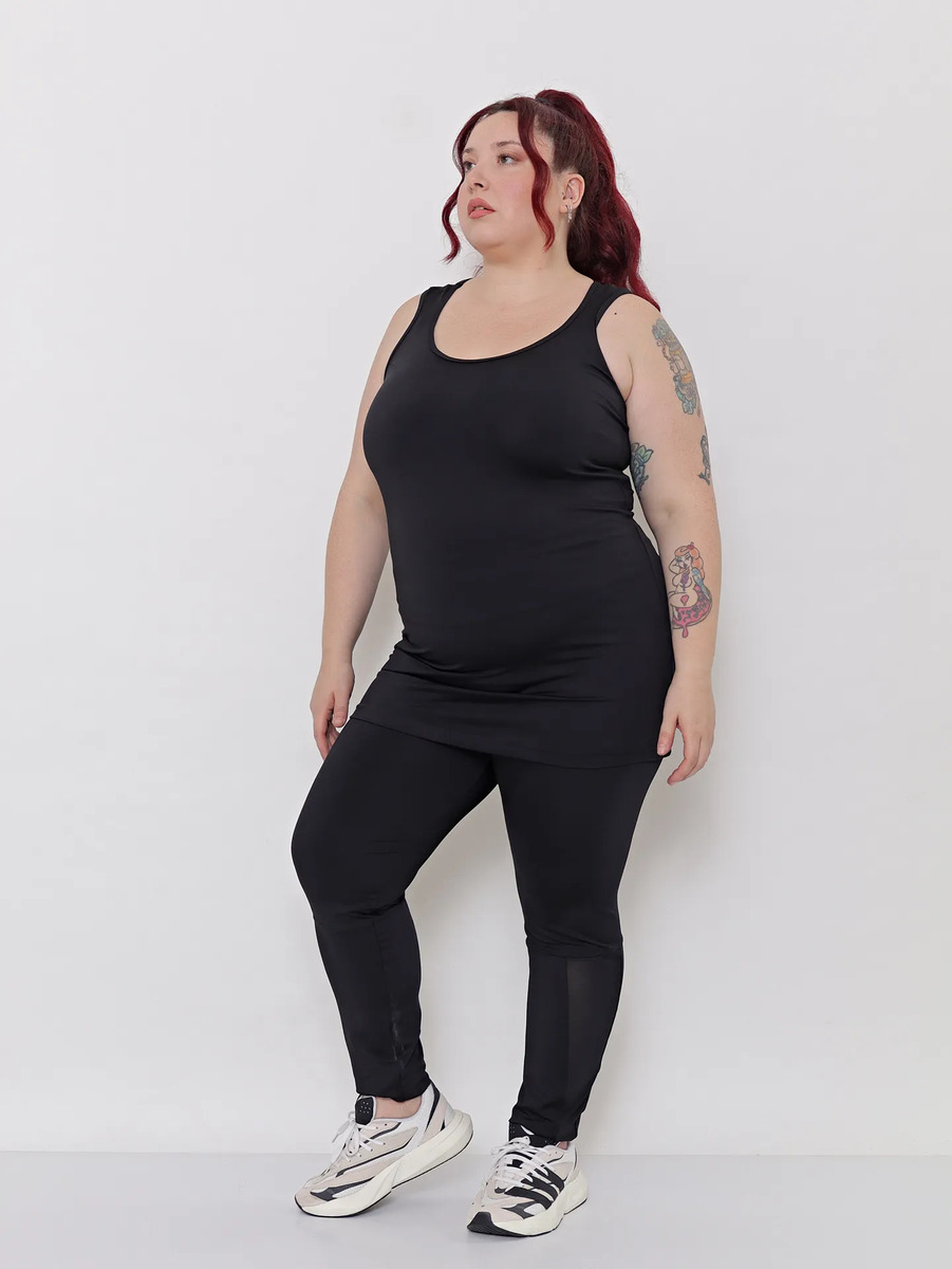 Musculosa Deportiva Mujer Larga Detalle Tull Talles Grandes - Imagen 6