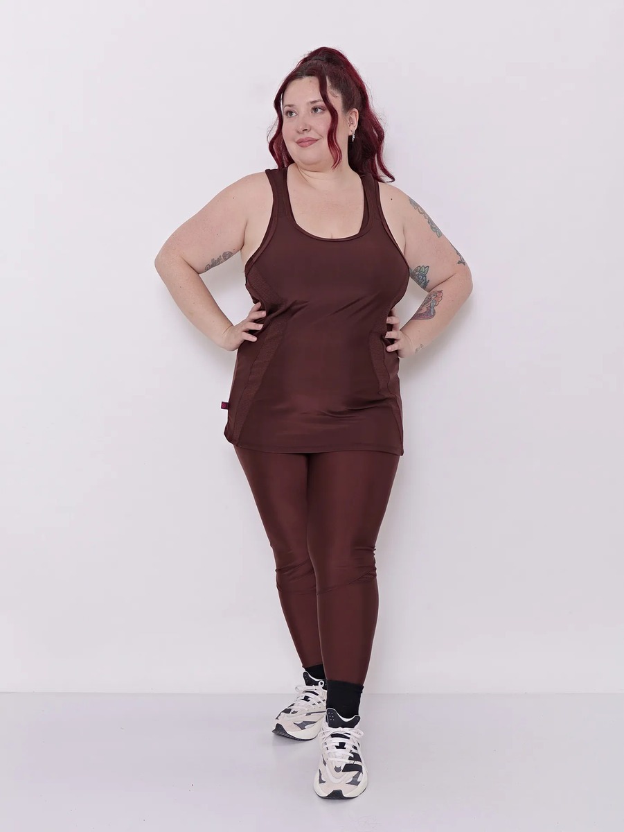 Musculosa Deportiva Mujer Larga Lycra Premium Talles Grandes - Imagen 2