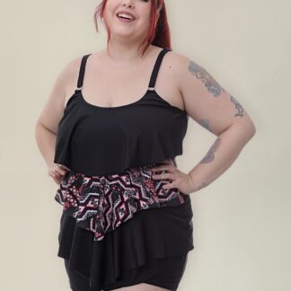 Tankini C/ Volados Breteles Regulables (solo Remera)
