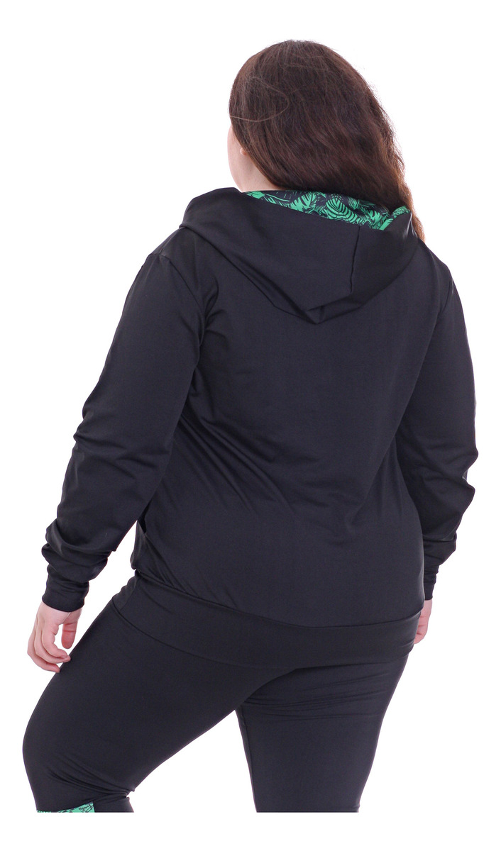 Campera Deportiva De Mujer Larga Con Capucha Talles Grandes - Imagen 10
