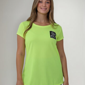 Remera Deportiva Mujer Manga Corta Tela Dry Fit Con Estampa