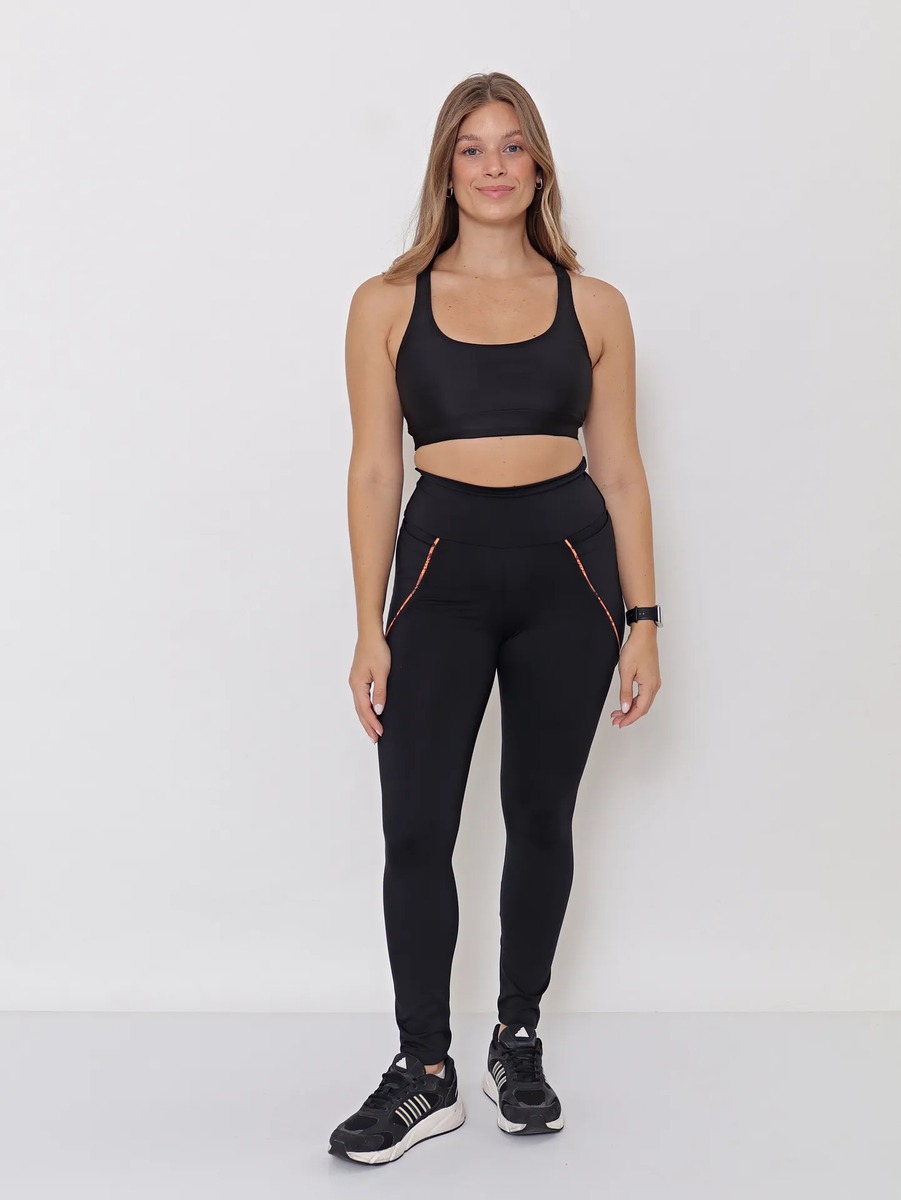 Calza Deportiva Mujer Con Bolsillos Y Vivos Talles Grandes