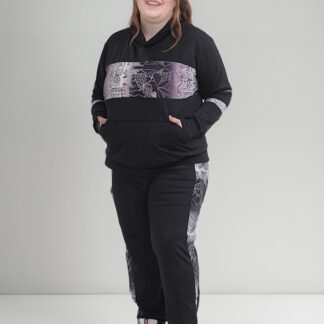 Pantalon Recto Con Bolsillos Combinado Estampado