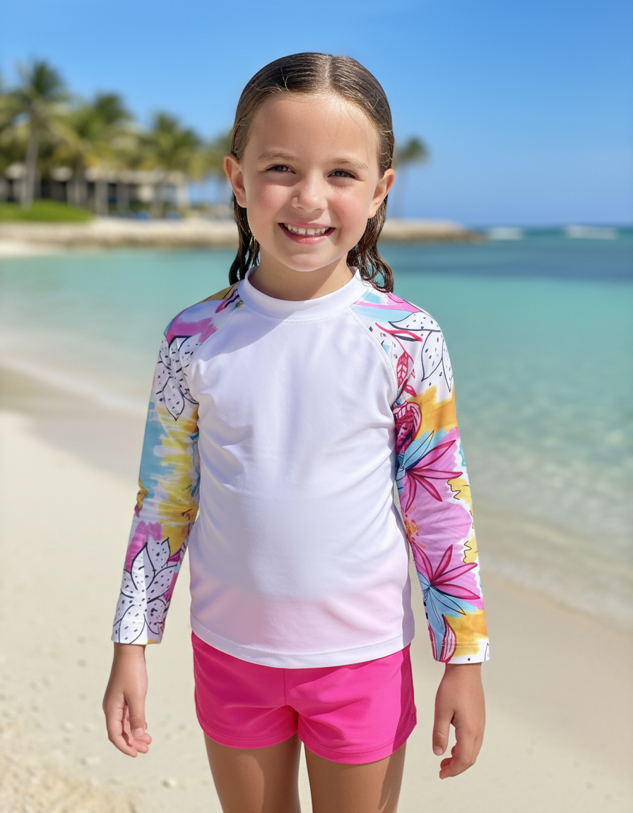 Remera Proteccion Uv Y Short De Nena Todos Los Talles