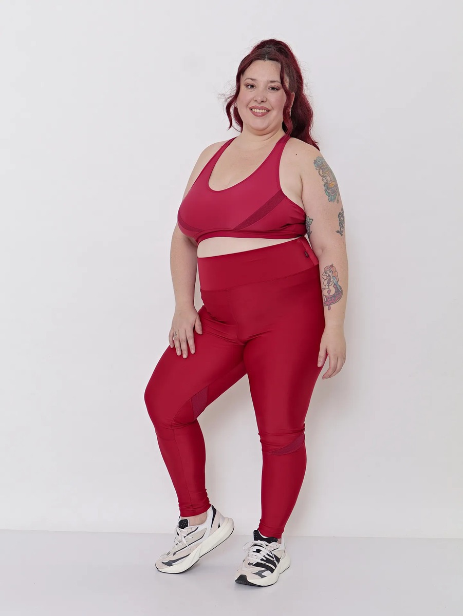 Calza Larga Lycra Combinada Textura Tiro Alto Talles Grandes - Imagen 6