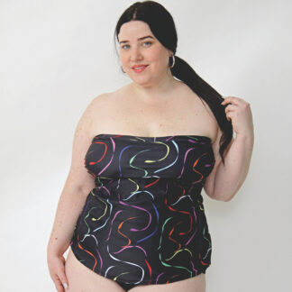 Tankini Strapless Estampada Bretel Desmontable (solo Remera)