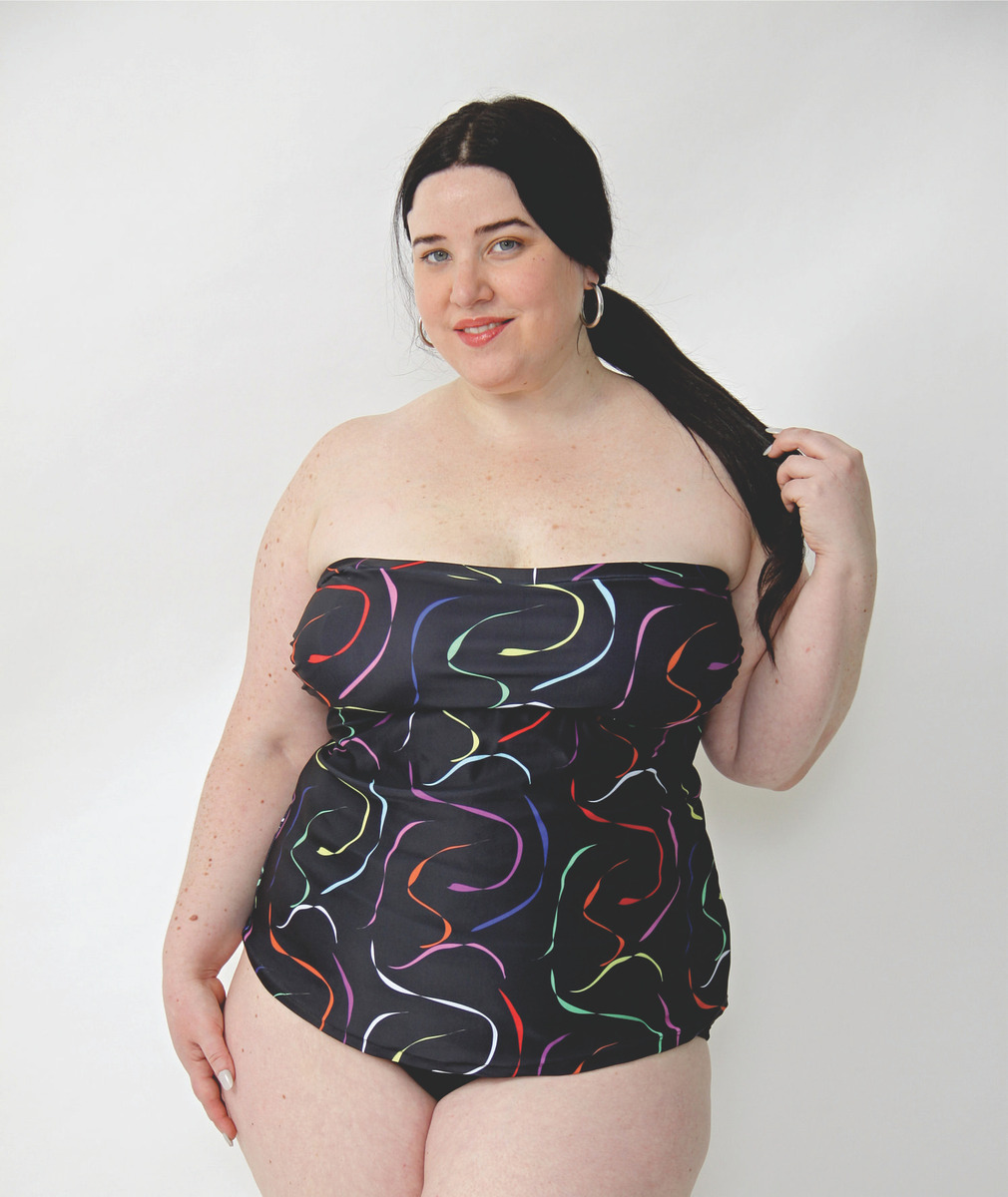 Tankini Strapless Estampada Bretel Desmontable (solo Remera)