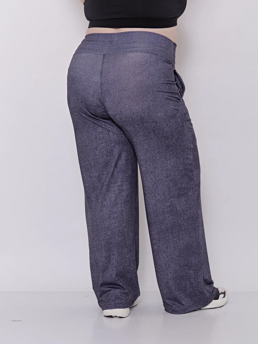 Pantalón Ancho Microfibra C/ Lycra Simil Denim Talles Grande - Imagen 3