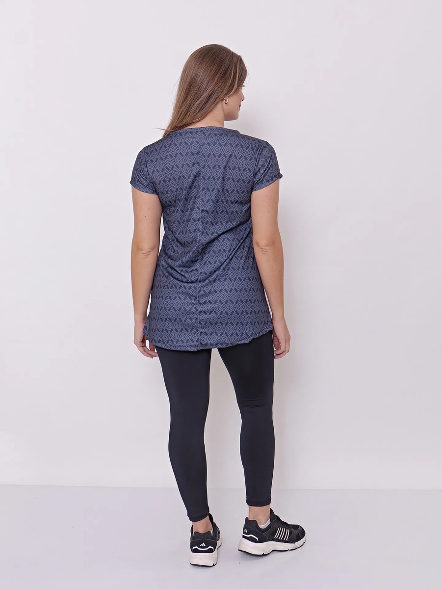 Remera Manga Corta Mujer Cuello Redondo Larga Talles Grandes - Imagen 3