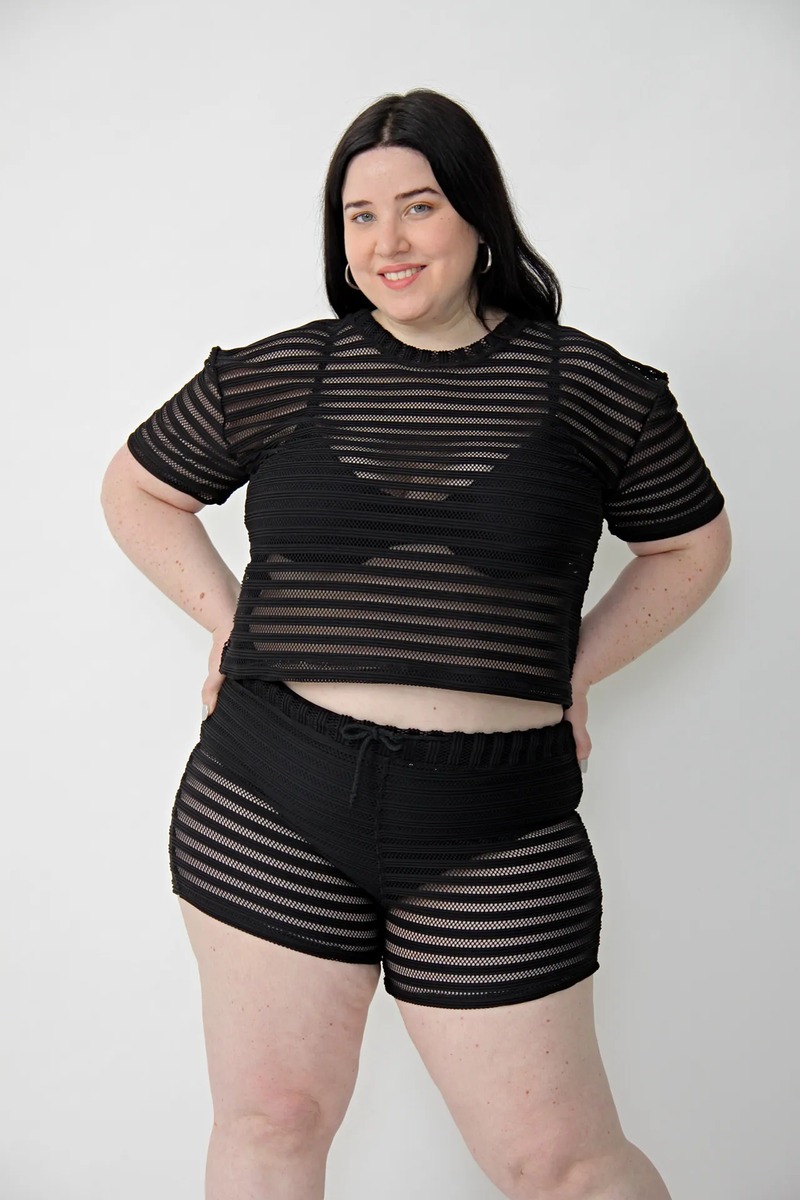 Short Calado Con Cordón Playero Verano Mujer Talles Grandes - Imagen 2