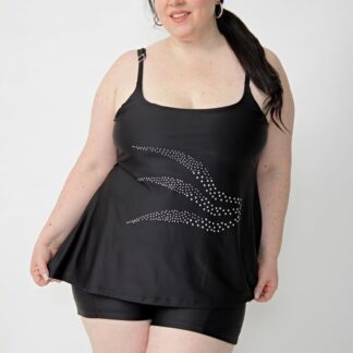 Tankini Suelta C/ Corpiño Interno Y Strass (solo Remera)